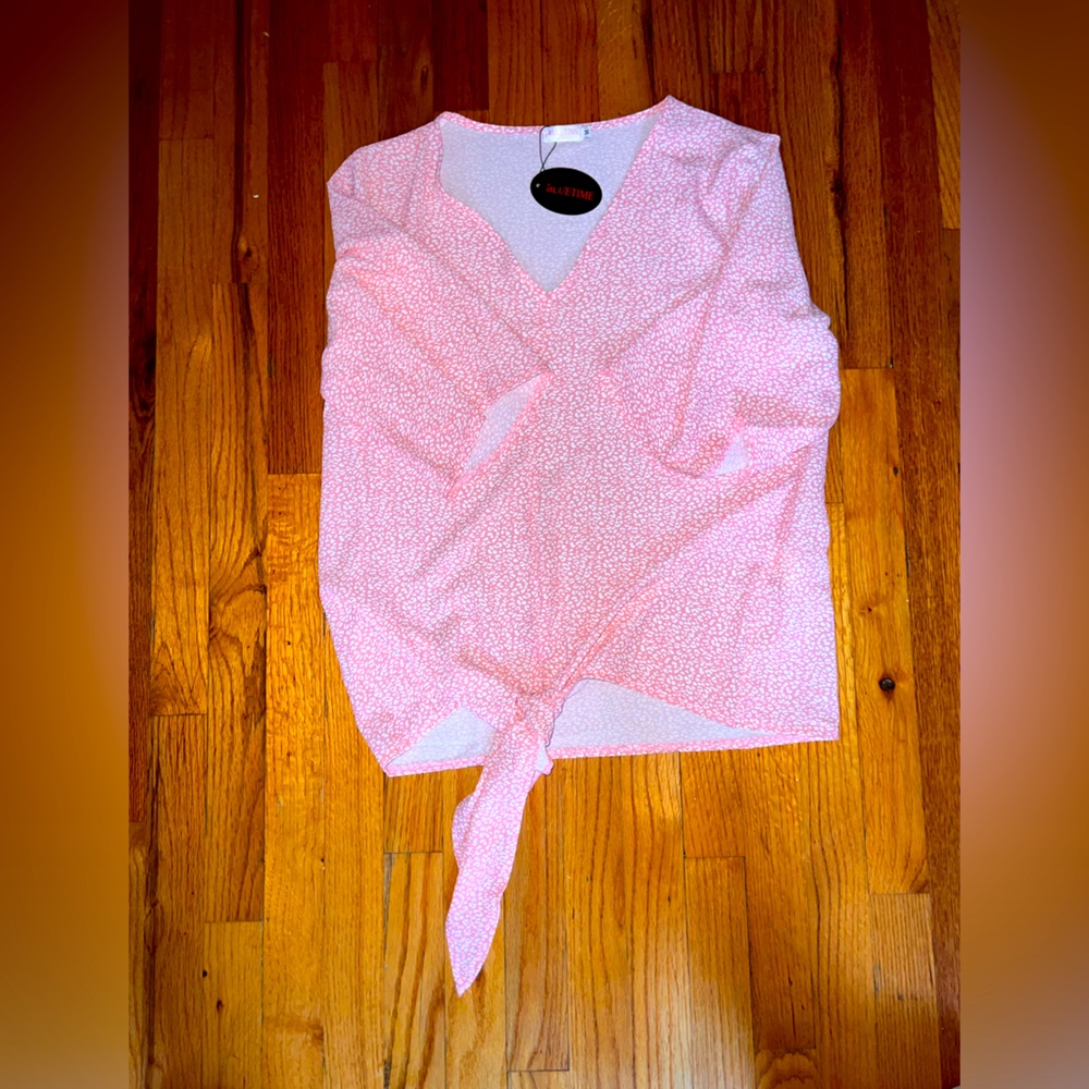 Pink & White Tunic Top Size M (New with tags)